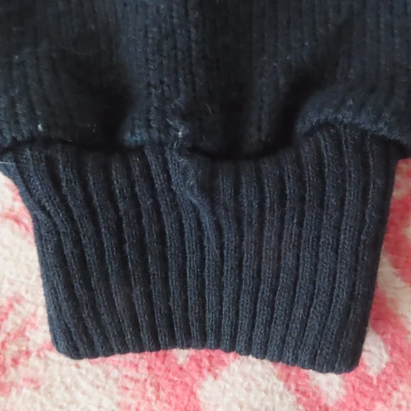 Vintage 60s V-Neck Sweater black goldKnit Varsity Pullover Hipster 70s sz 40